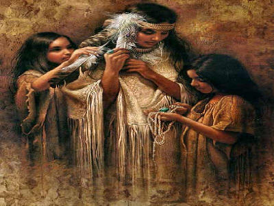 Indienne et ses filles pour l'habillage
